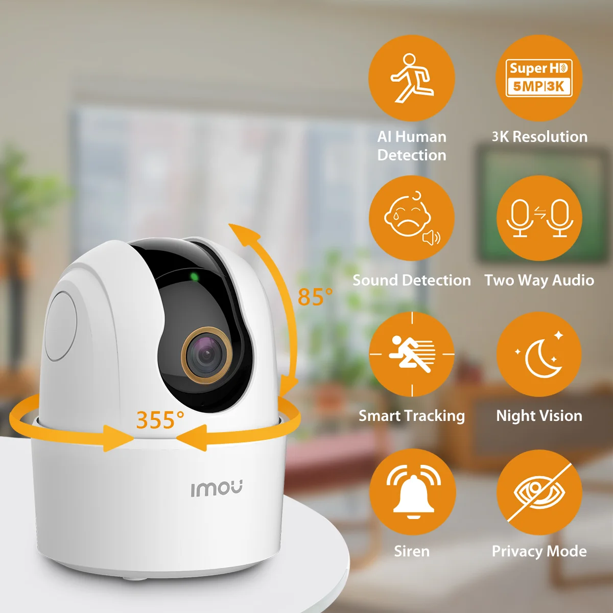 IMOU IP Camera Ranger 2C Smart Tracking Pan &Tilt Human Detection and Two-Way Talk Baby Monitor Privacy Mode Indoor Wifi Camera
