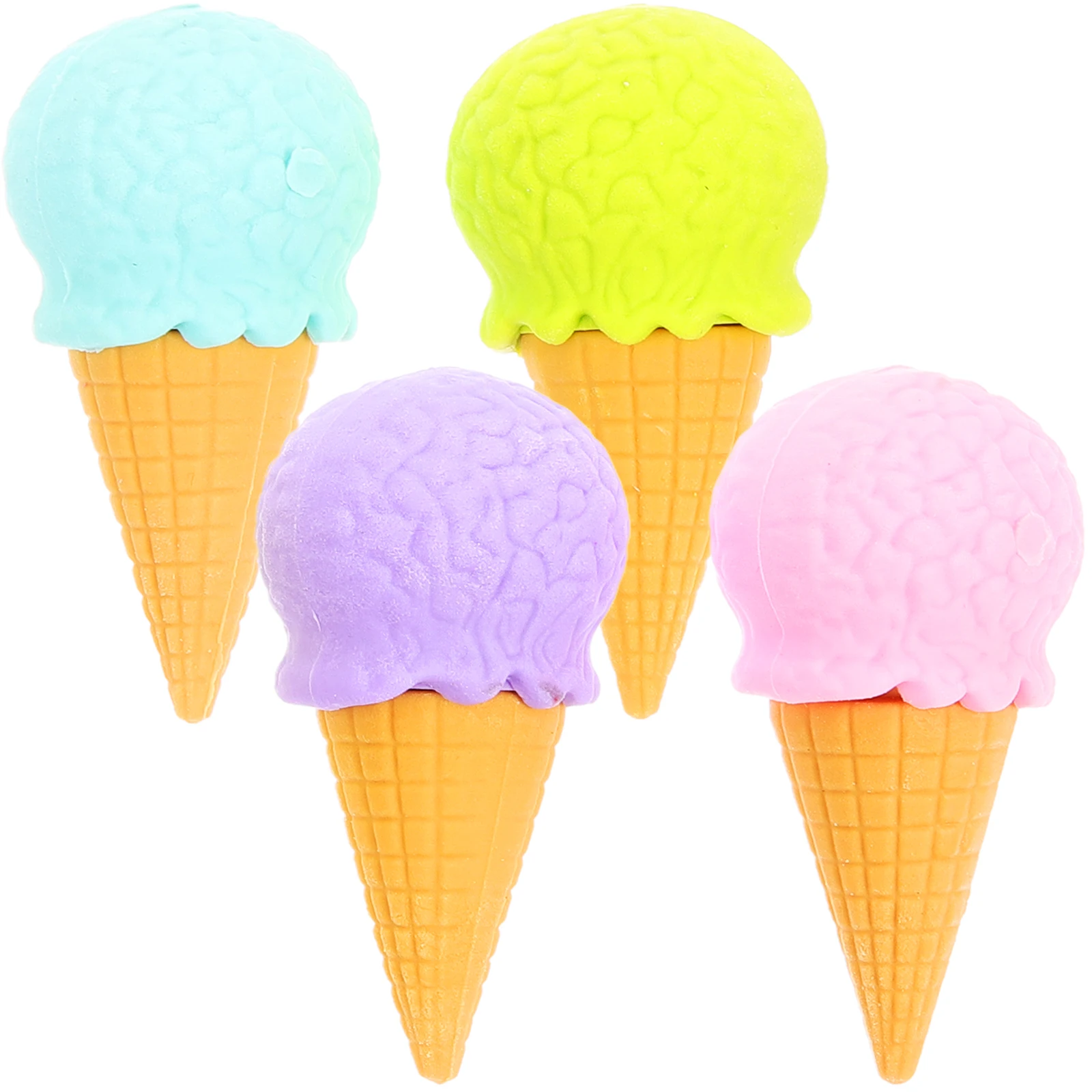 4 шт., мультяшные ластики в форме мороженого для детей, классный рисунок, милый мини-портативный подарок, легкий стирает отметки, идеально
