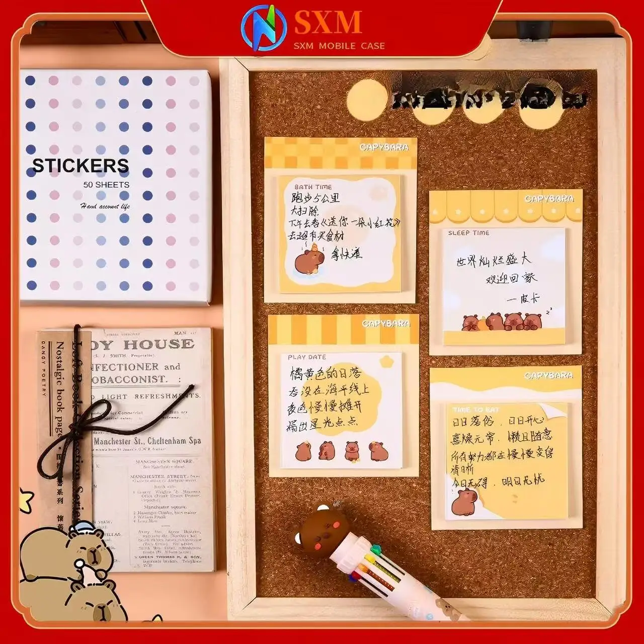 notas-post-it-de-kapibala-lindos-pegatinas-de-notas-adhesivas-de-alto-valor-pegatinas-de-oficina-adhesivas-desgarros