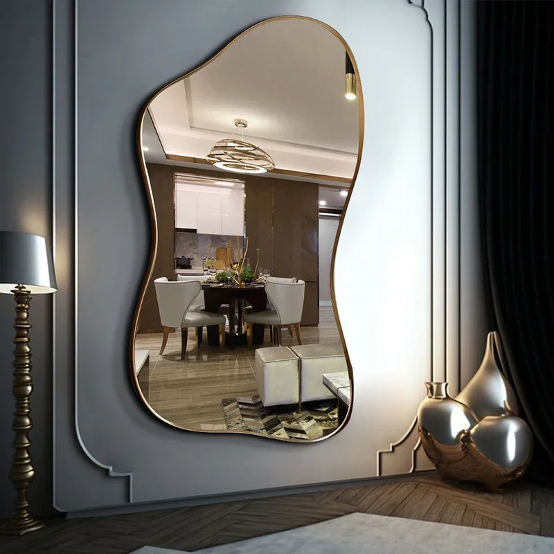 Large Size Full Body Mirror Standing Art Wall Luxury Irregular Frame Accent Unique Mirror Xenomorph Espelhos Trendy Furniture view 3