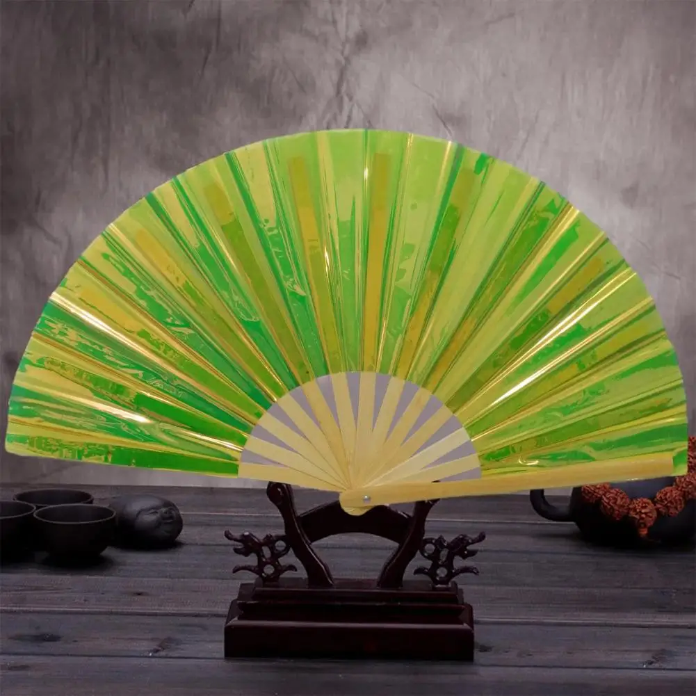 10 Inch Folding Fan Bright Color Hand Rave Fan Festival Renaissance Party Bamboo Decorative Dancing Performance Holding Hand
