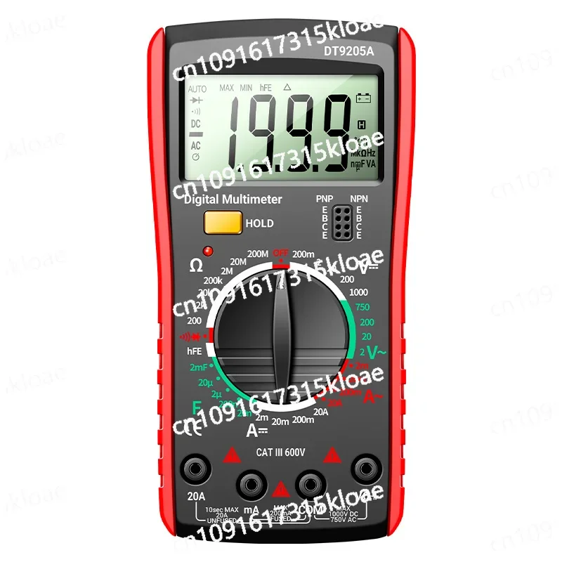 DT9205A multimeter, high-precision digital, multi-function, anti-burn