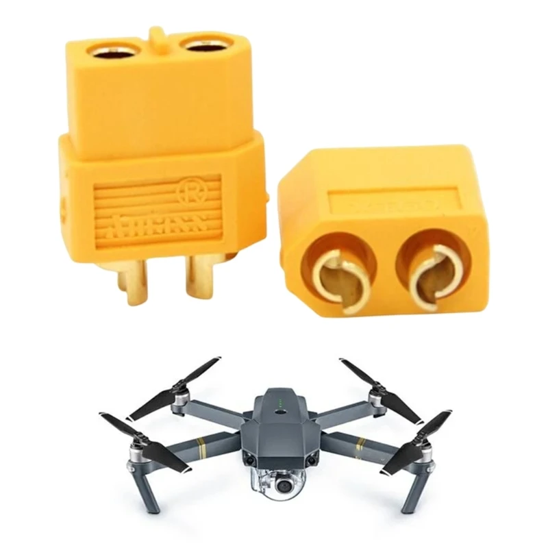 Male+Female Golden Connector / Plug Anti-skid Banana Plug Connector XT60 2PCS