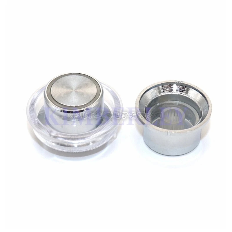 2PCS 25*13.5MM Electroplated Knob Cap Potentiometer Knob Volume Light Guide Adjustment Knob With Lamp Cup Plum Shaft