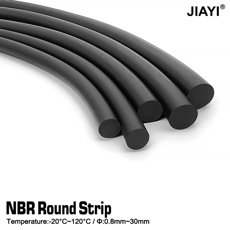 5/10M Black Solid NBR Seal Strip Rubber Strips High-Quality Round Cord Dia 0.8-1-1.5-1.8-2-3-3.5~7mm High Temperature DIY O Ring