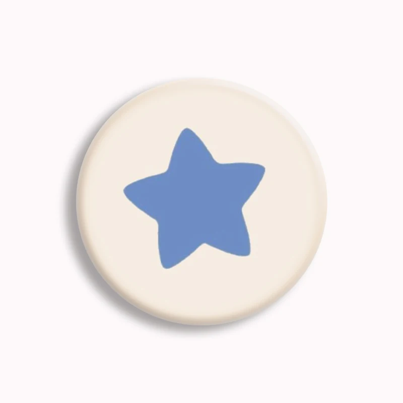 Vintage Blue Style Aesthetic Art Button Pin Retro Cartoon Star Heart MoonLight Cat Self Love Badge Brooch Hat Bag Decor 58mm