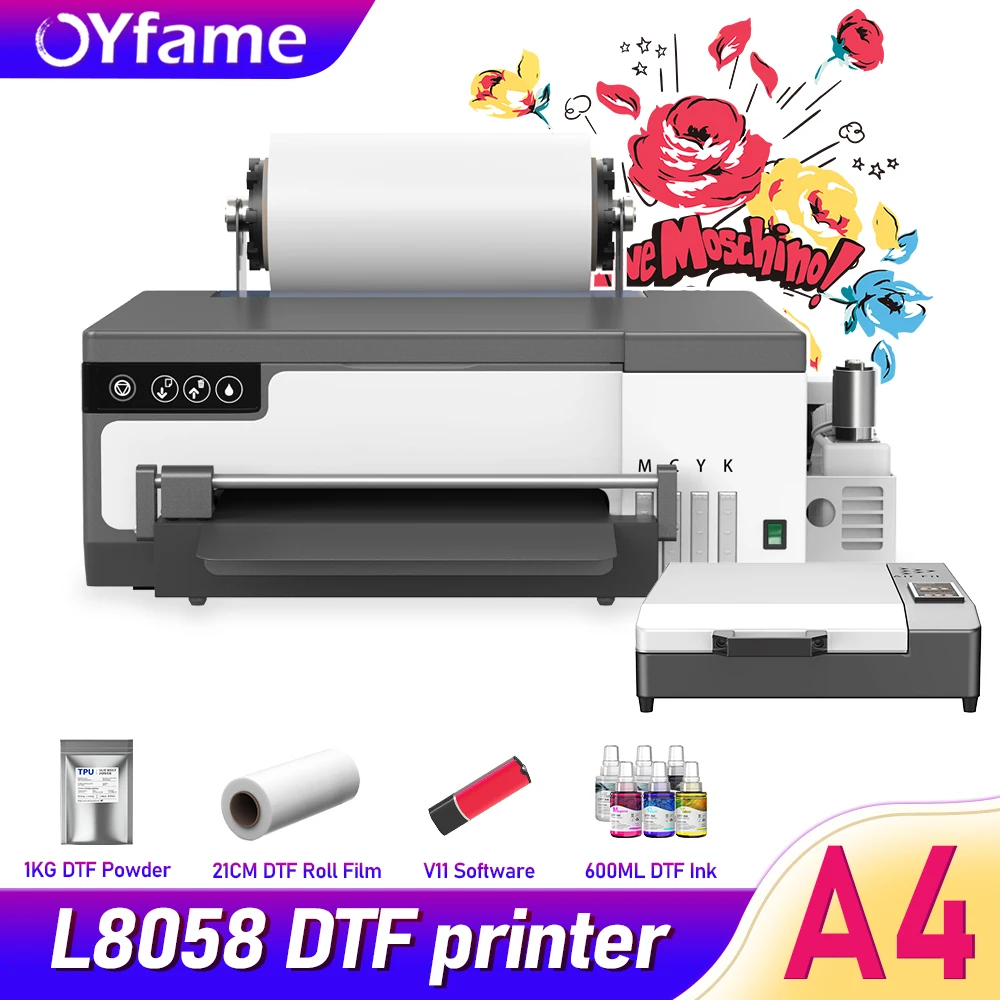 

OYfame A4 DTF Printer For Epson XP600 DTF Printer Impresora dtf a4 With DTF Oven For Clothes Jeans A4 t shirt Printing machine