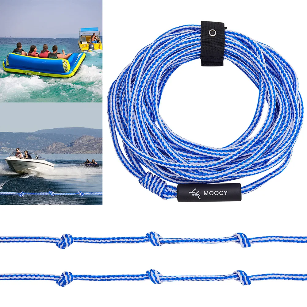 Water Ski Tow Rope Boat Tube Towable Rope with Grip Surfing Boat Tow Rope Wakesurf Rope Speedboat Wakeboard Boat Accessories