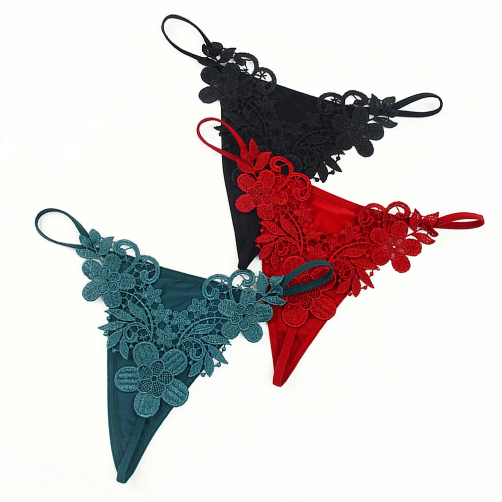 Women's thong Women's Underwear Sexy Panties Thong Panties Floral Embroidery Hollow out Pattern Super Comfortable Underwear