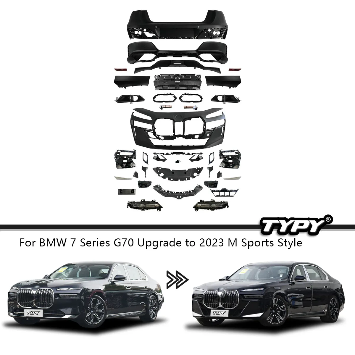 

TYPY New Design Body Kit For BMW 7 Series G70 Upgrade to G70 M Sports Style Full Body Kit Parts System Exterior Accessories