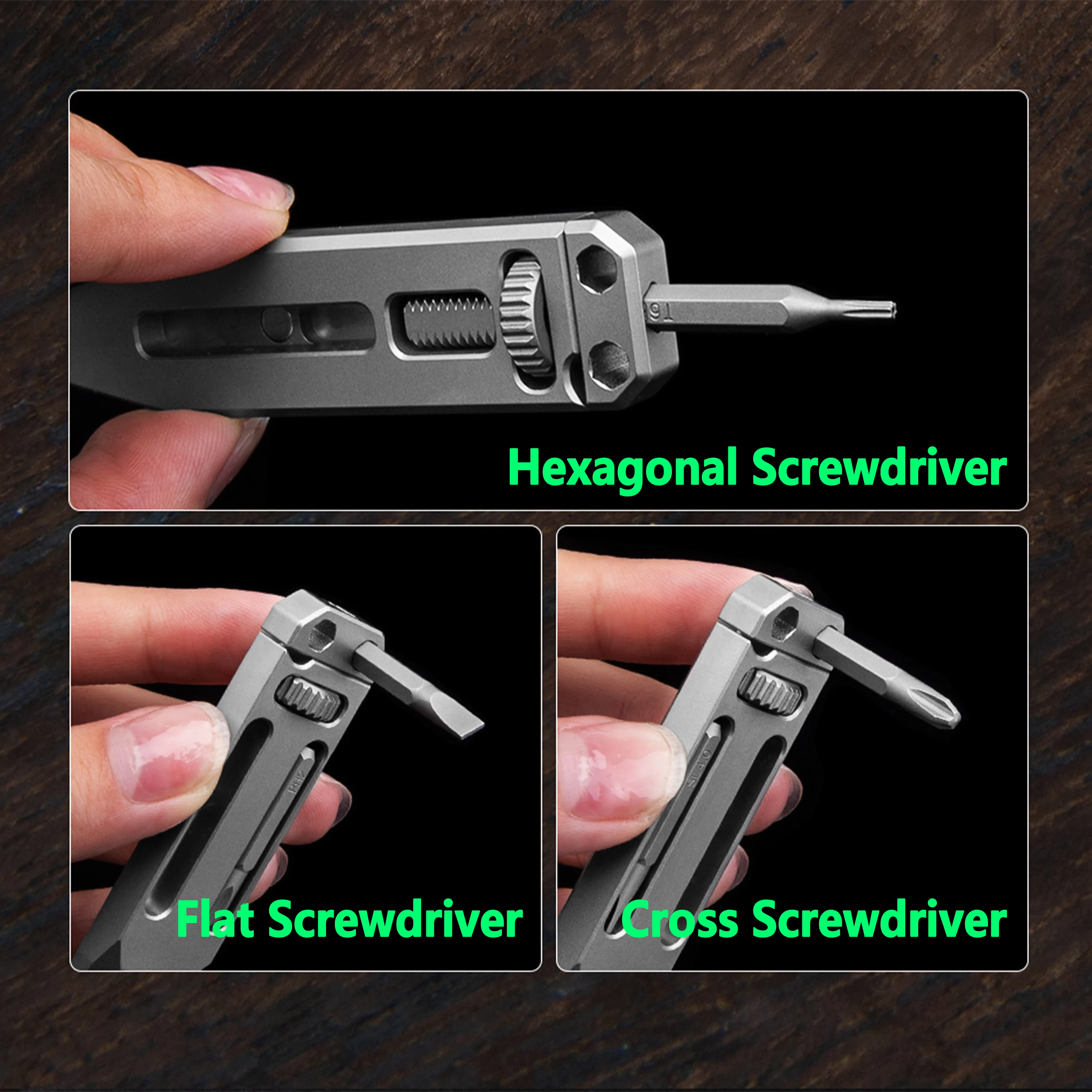 Titanium Alloy Multifunctional Tool Pocket Crowbars Bottle Opener Screwdriver 4in1 Outdoors Portable  Pry Bar Metal Gray NEW EDC