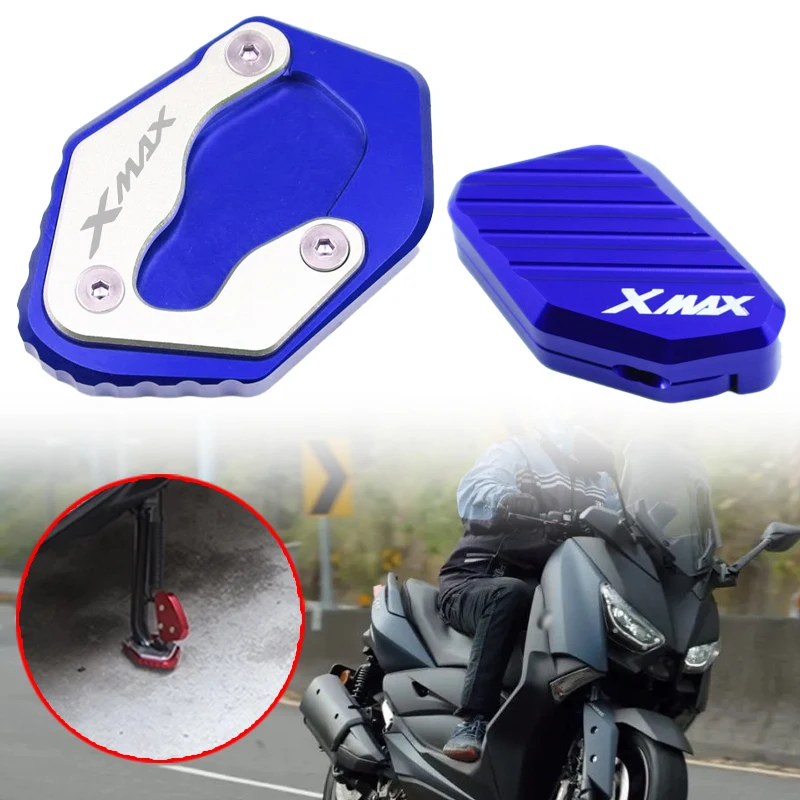 

Motorcycles Foot Side Stand XMAX 125 250 300 CNC Plate Kickstand Extension Fit For Yamaha XMAX125 XMAX250 XMAX300 2018 2019 2020