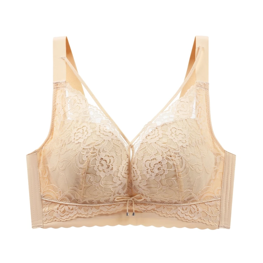 Large chest shows small underwear, thin style without steel ring shows thin, large-sized bra shrink bra for women, full cup size