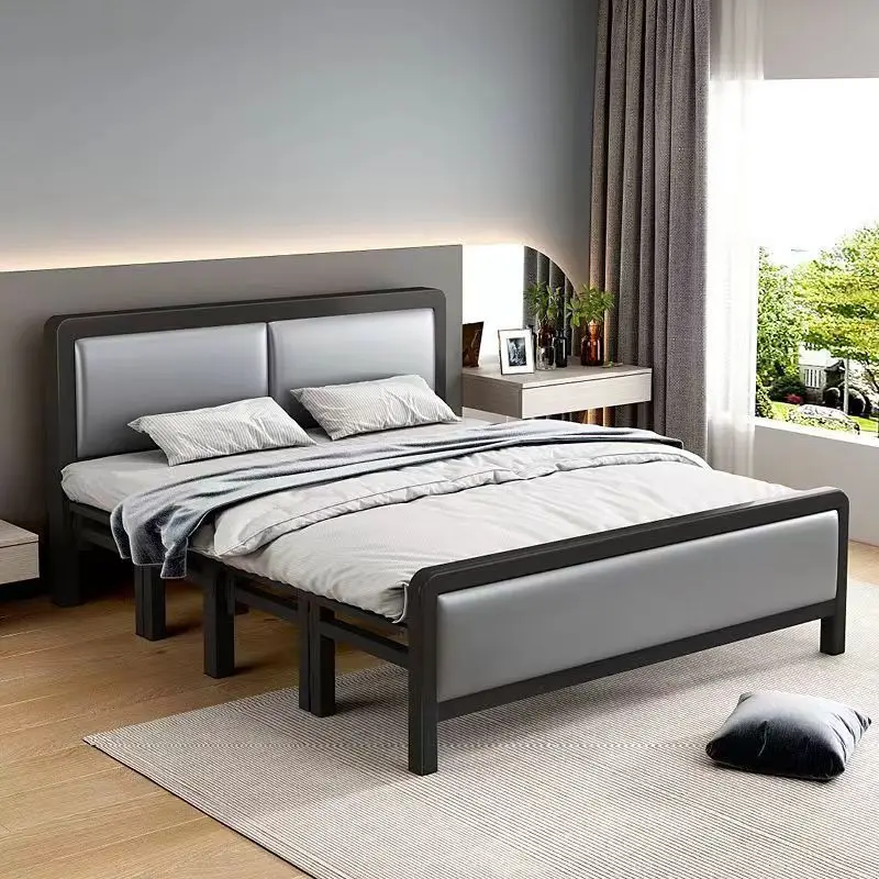 

Folding, single bed, home simple office lunch break double wrought iron bed