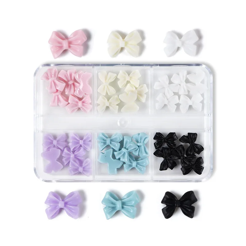 30pcs Kawaii Mini Bow 3D Cute Nail Art Decorations Matte Butterfly Nails Charms Designs DIY Resin Nail Accessories