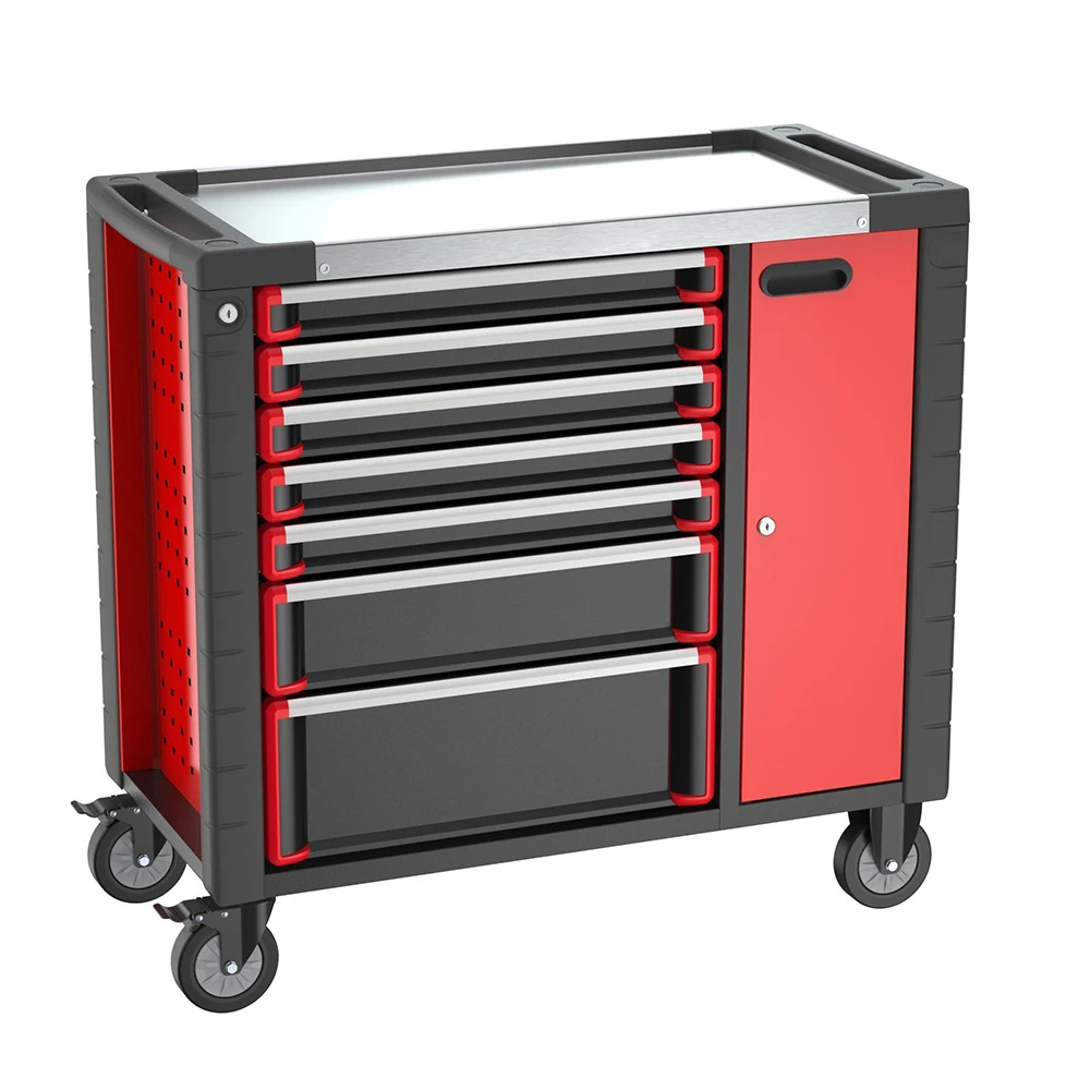 Black And Red High Quality 7 Drawer With Ball Bearing Slides Tool Cabinet
