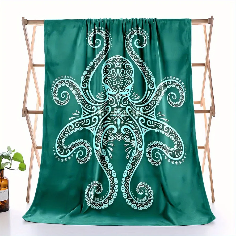 Contemporary Reversible Octopus Flannel printed blanket suitable for all seasons suitable for living room office sofa and travel