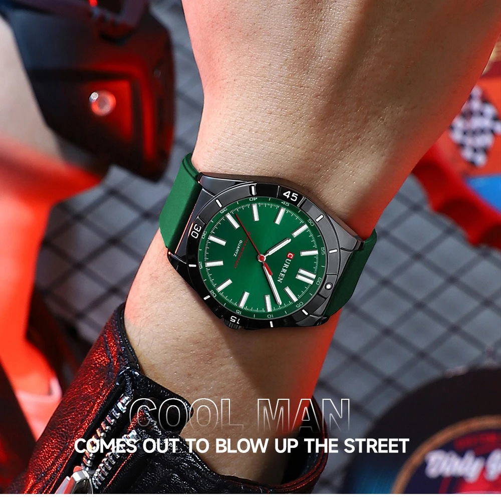 カレン 8449 シリコンクォーツ メンズ腕時計 おしゃれ シンプル 夜光 防水 メンズ腕時計 男性用腕時計