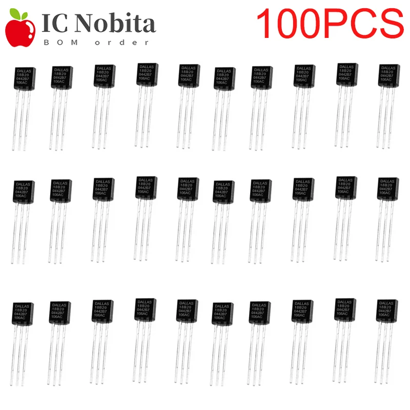 

100PCS DS18B20 18B20 TO-92 Temperature Sensor 18b20 Temperature Acquisition Programmable Digital Thermometer