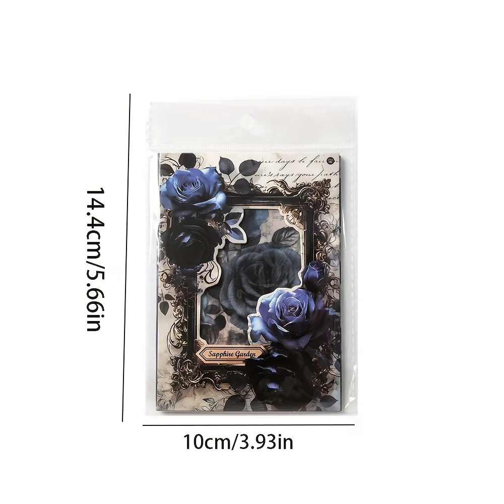 20pcs Dark Rose Material Package Retro Flower Handbook DIY Background Decorative Material Paper