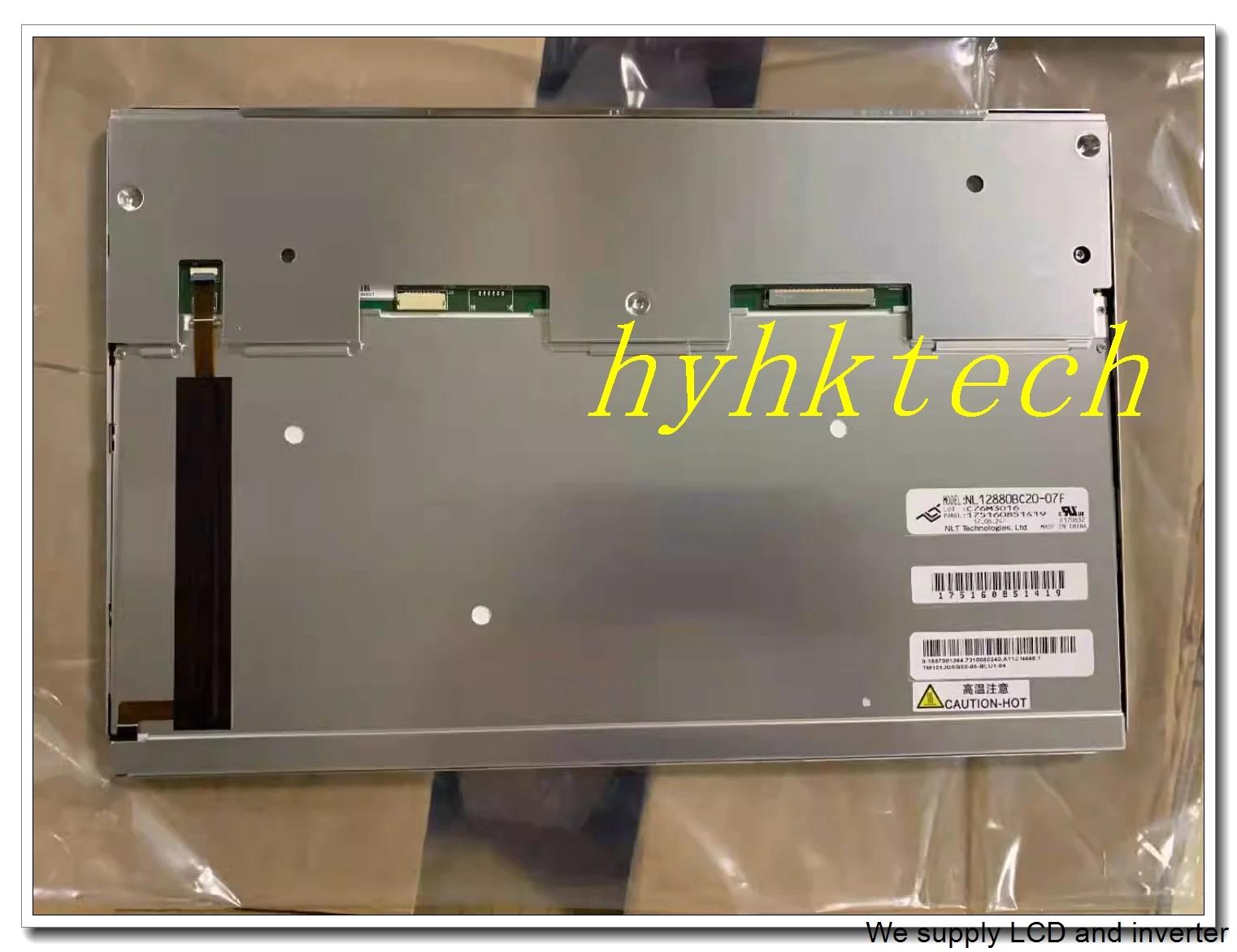 NL12880BC20-07F 12.1 นิ้วหน้าจอ LCD 1280x800 แผง TFT ทดสอบอย่างเต็มที่พร้อมการรับประกันขั้นสูง