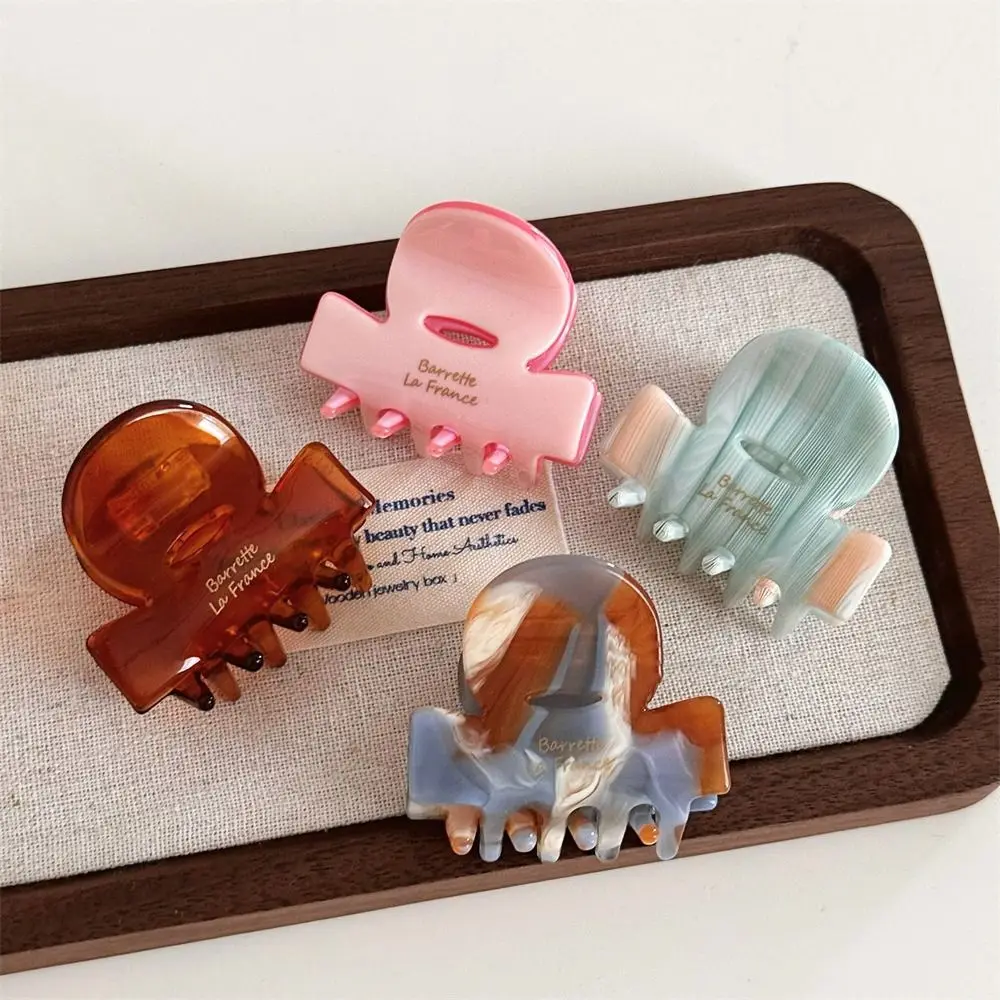 

Элегантный корейский стиль, уксусная кислота, коготь для волос, сладкий высокий зажим для хвоста, зажим для французской акулы, коричневый маленький мини-зажим для волос в виде краба для девочек