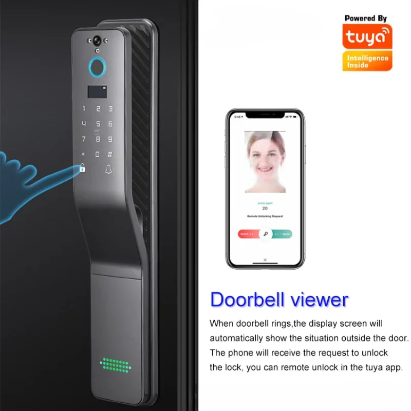 

TUYA camera room door lock, home anti-theft fingerprint password lock, apartment door electronic intelligent lock