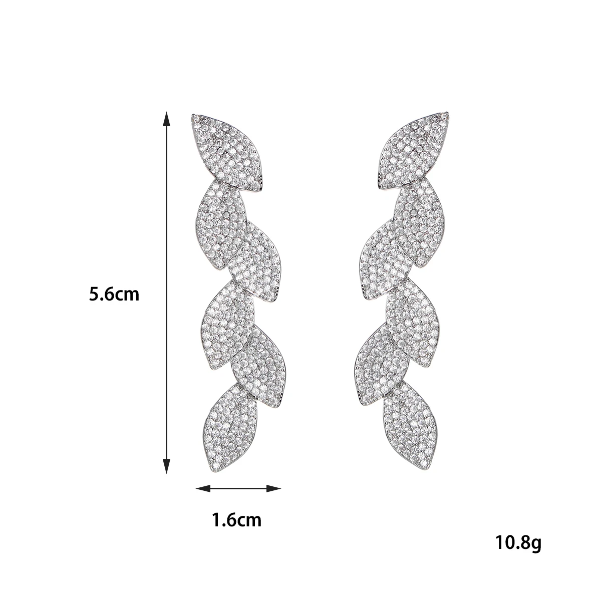 Boucles d'oreilles de mariage en forme de pétale de feuille, design de niche, incrustées de uto AAA zcompresses sur pendentif pour Rhde mariage ou fête