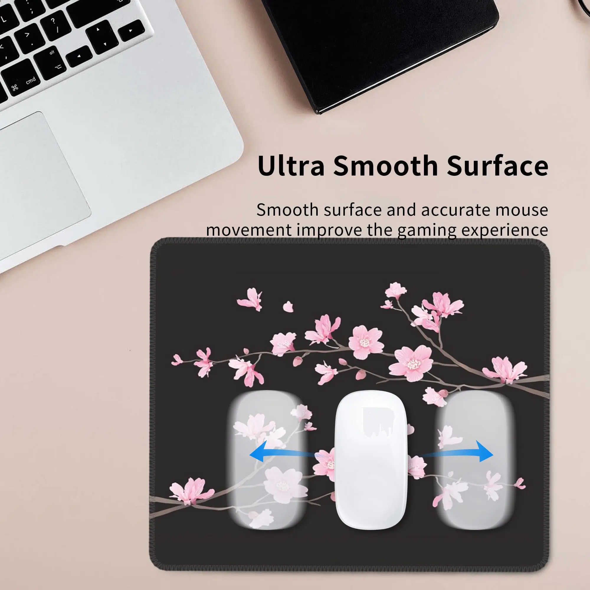 Alfombrilla de ratón con forma de flor de cerezo, alfombrilla para teclado de ordenador, alfombrilla para ratón, Gaming, PC, portátil, escritorio, accesorios de oficina, alfombrillas para mesa