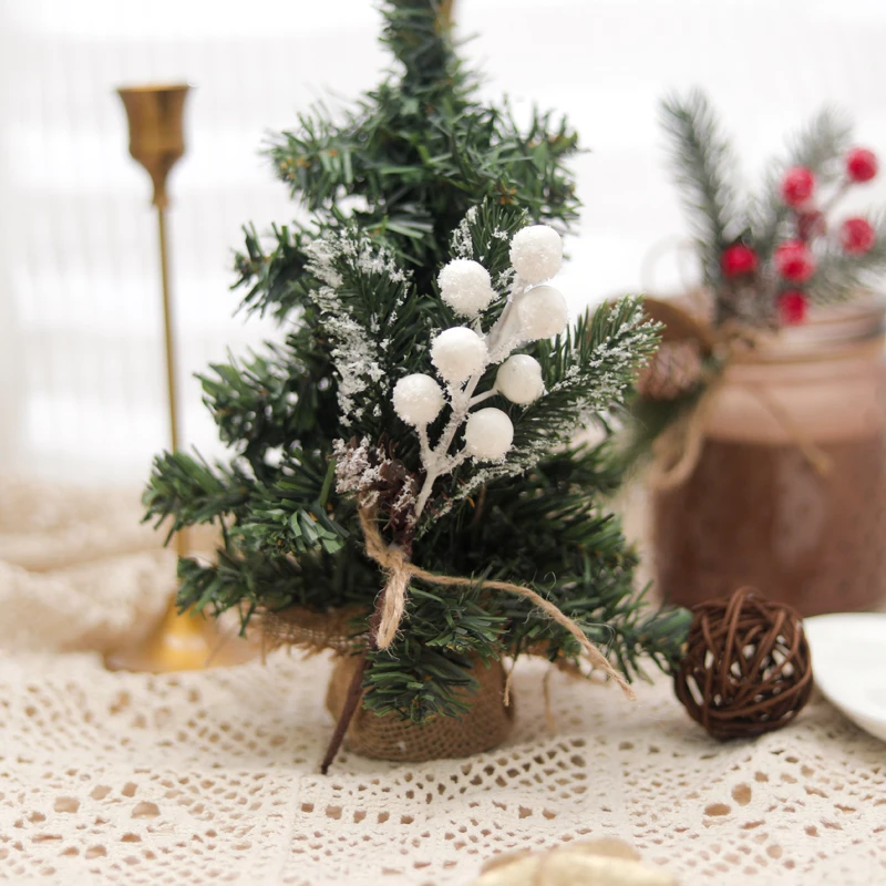 1/5 stücke Weihnachten Beere Kiefer Nadel Tannenzapfen Künstliche Pflanze Hause Weihnachten Baum Ornamente Urlaub Geschenke Süßigkeiten Verpackung Dekor – Detail 4