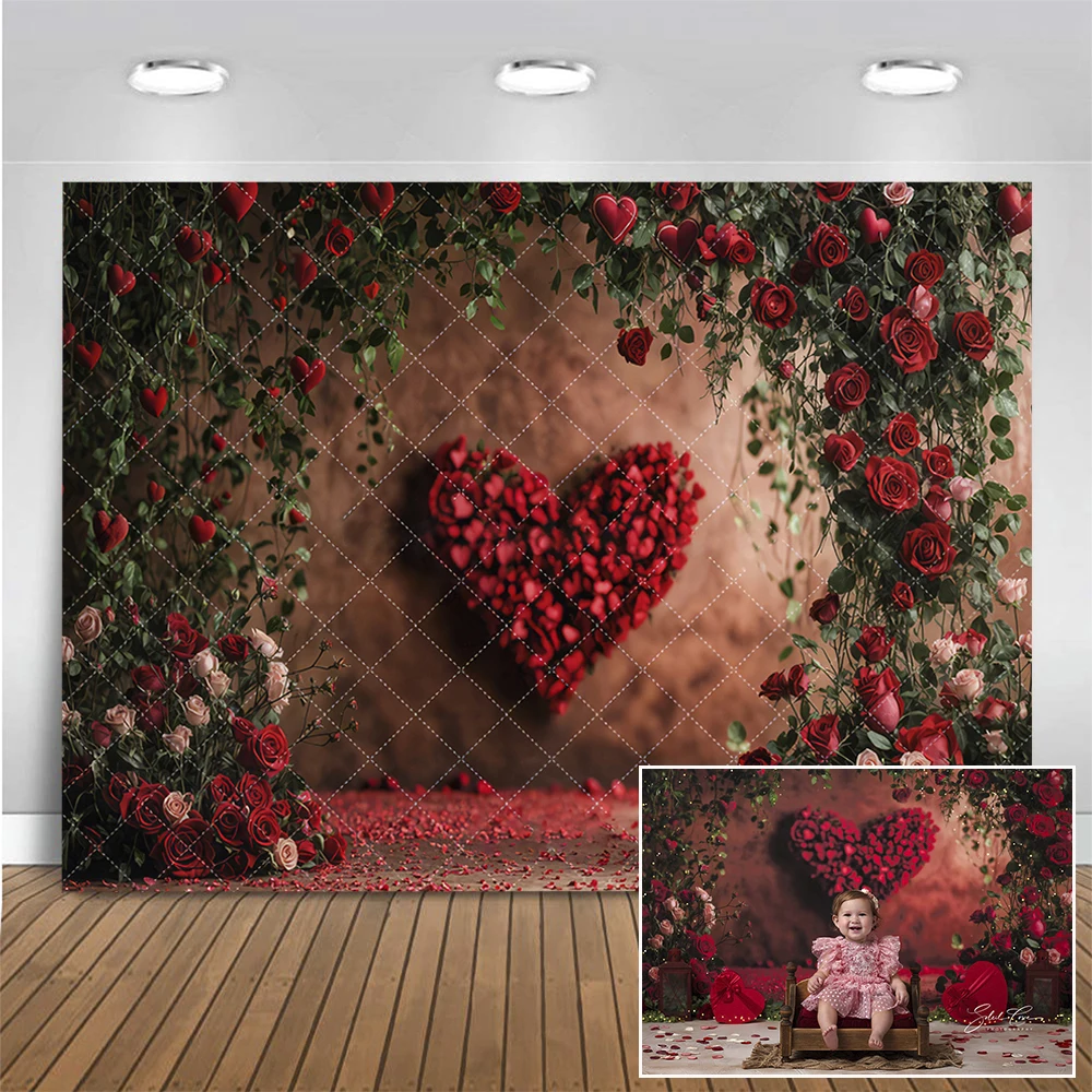 

Roses Heartfelt Blooms Photography Backdrop Kids Adult Portrait Birthday Photoshoot Background Flowers Wall Photo Studio Props