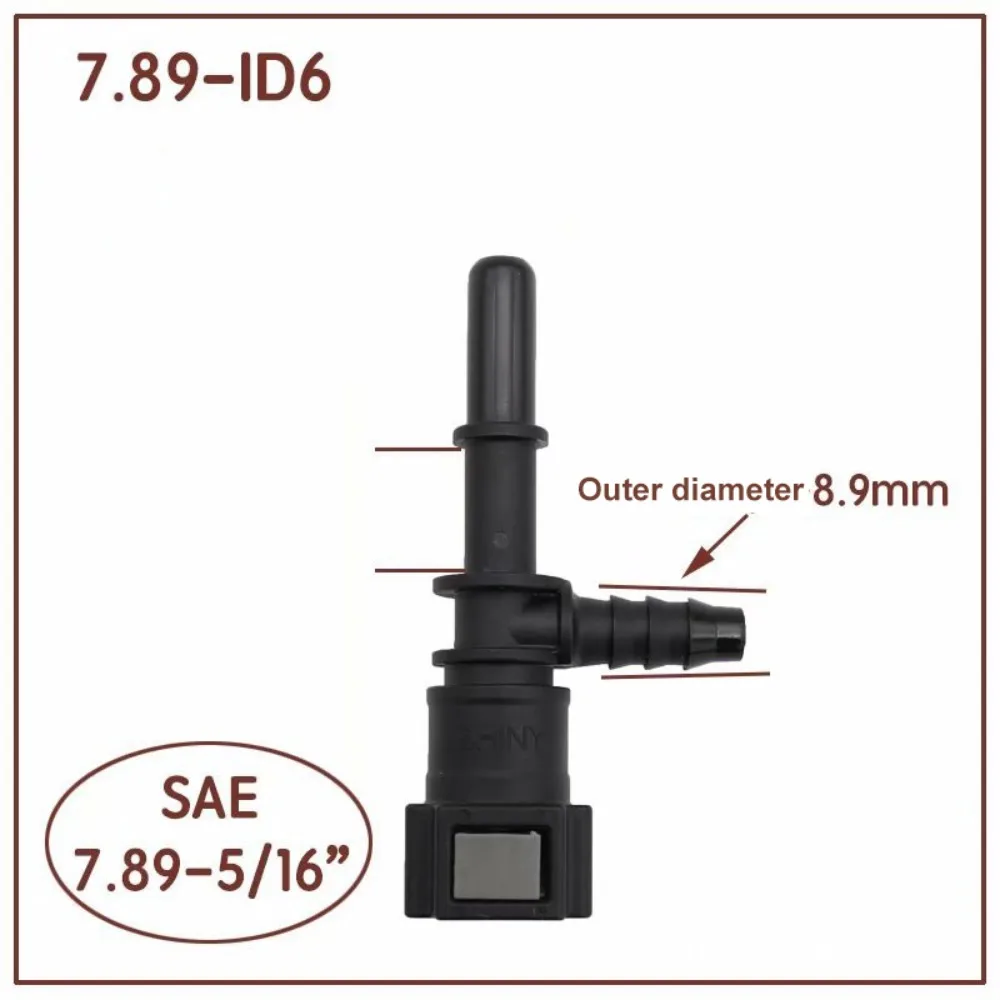 PA12 Plastic Hose Coupler Auto Accessories Bundy Tee 45° Fuel Line Hose 7.89 ID6 Pipe Coupler Quick Release Connector