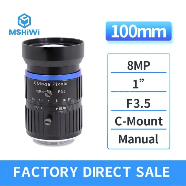 8MP 100mm C-mount F3.5 Aperture Manual Iris 1\