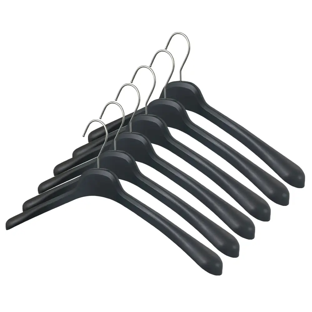 All Hung Up Hangers Plastic Coat Hangers, Clothes Hangers, (Black, 12pk)