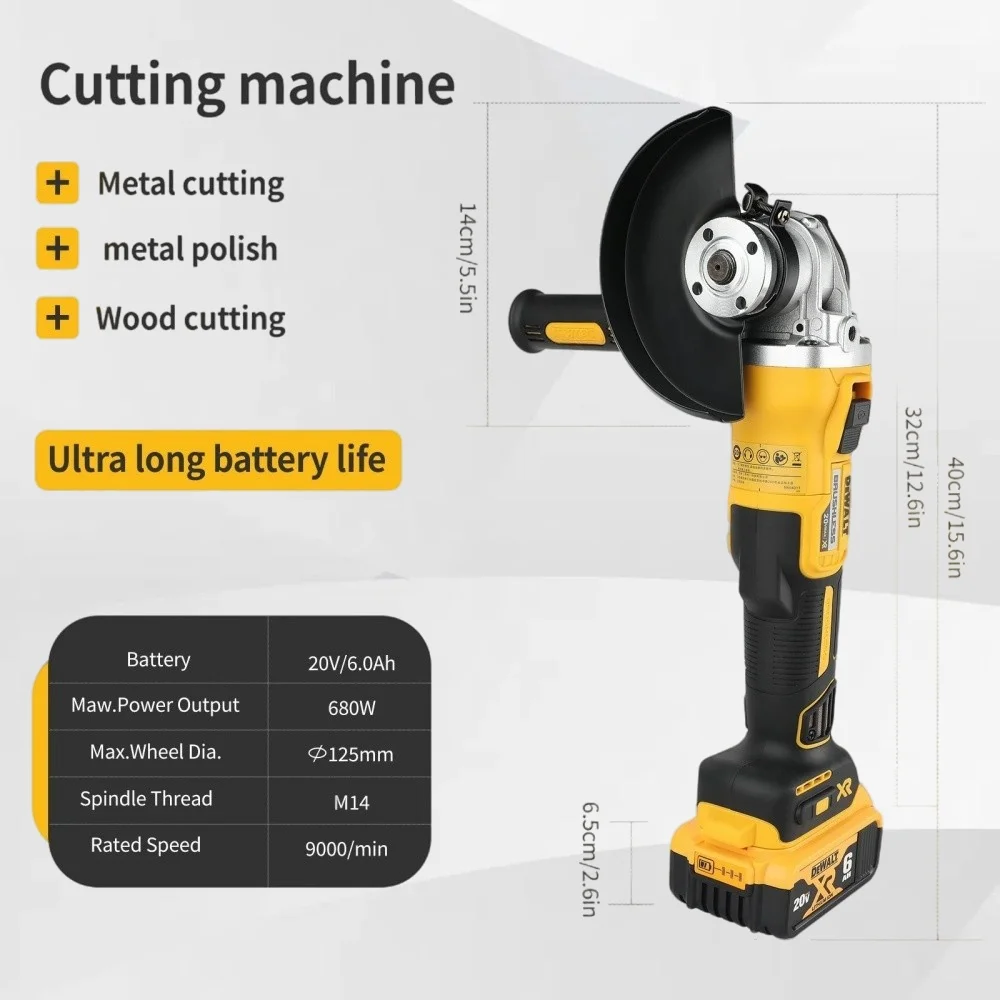 

2025 DEWALT DCG405NT 125mm Brushless Flat Head Angle Grinder, Bare Machine Tool, Cutting Machine, Polishing Machine