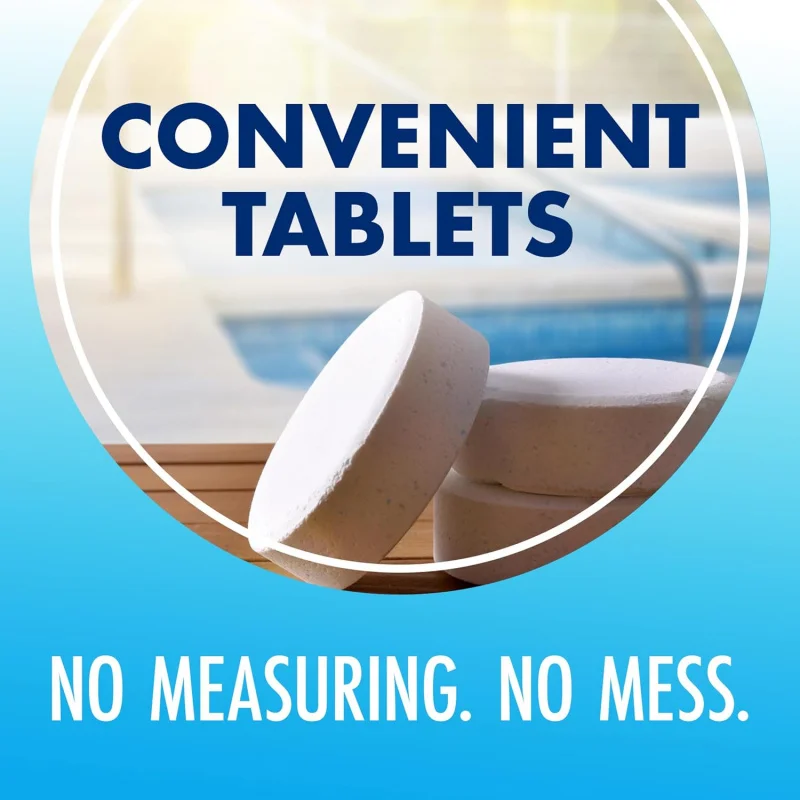 أقراص صيانة درجة الحموضة القلوية لحمام السباحة، بيضاء، عبوة واحدة، عدد 24 قطعة