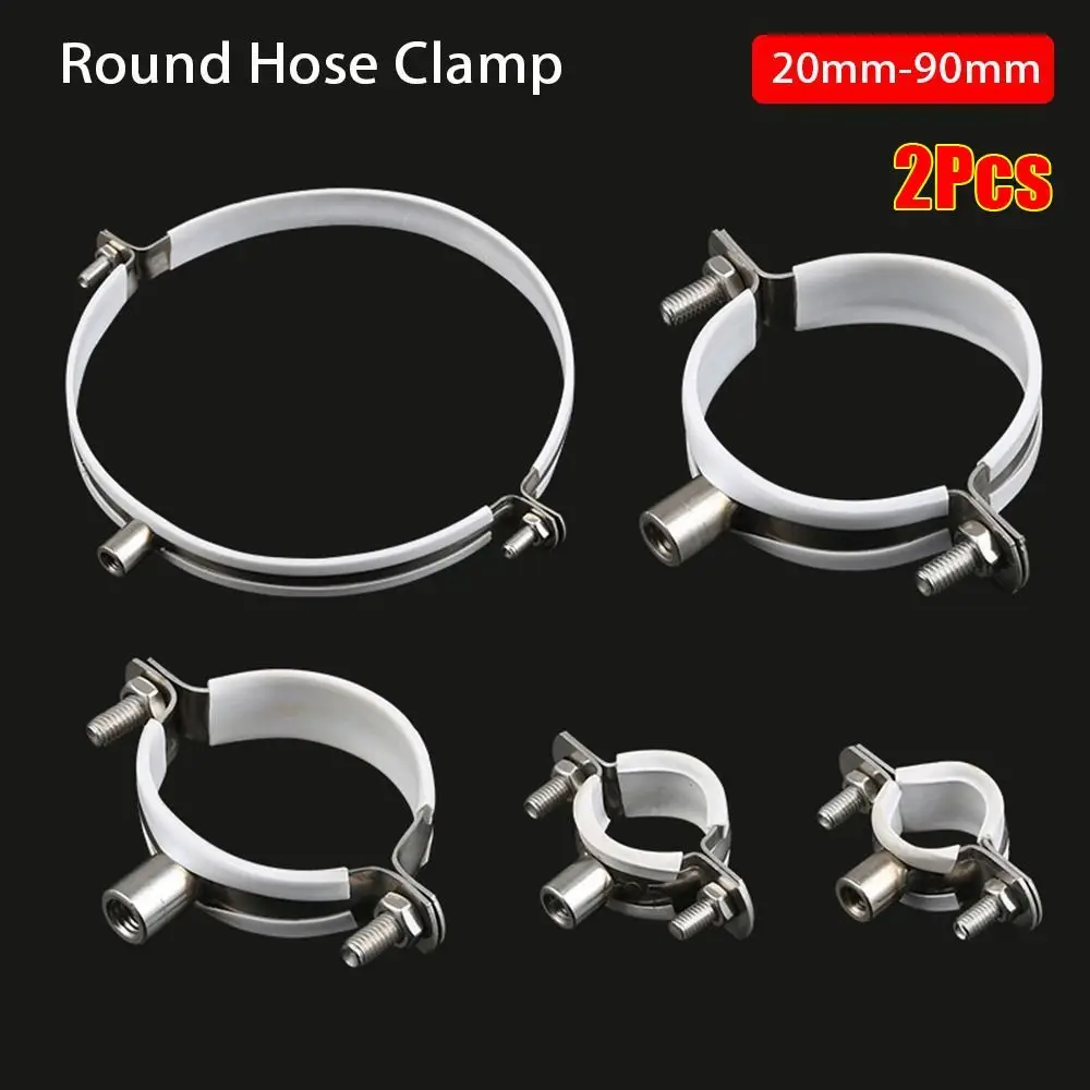 1Pcs Fastener Hardware Round Hose Clamp Pipe Fitting Expansion Screw Suspension Pipe Holder Nut Hoop 20mm-90mm Tube Clip Bracket