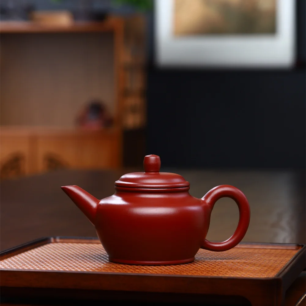 

280cc Yixing teapot handmade shuiping pot raw ore Dahongpao purple clay pot Kung fu tea set home brewing teapot