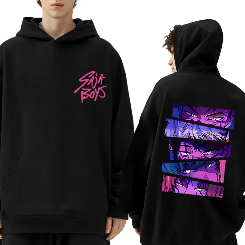 Kpop الشيطان هنتر هوديي ساجا الأولاد 2025 الخريف/الشتاء جديد حار بيع الرجال النساء طويلة الأكمام القطن الخالص الرجعية محايد هوديي