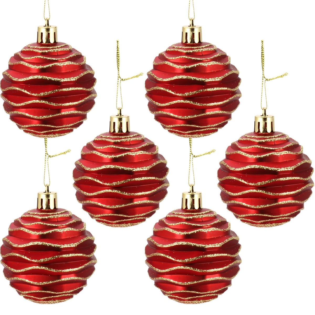

6 Pcs Balls nament Red Decorations Hanging Tree Pendants Home Festive Atmosphere Christmas Ball Decor Christmas Pendants