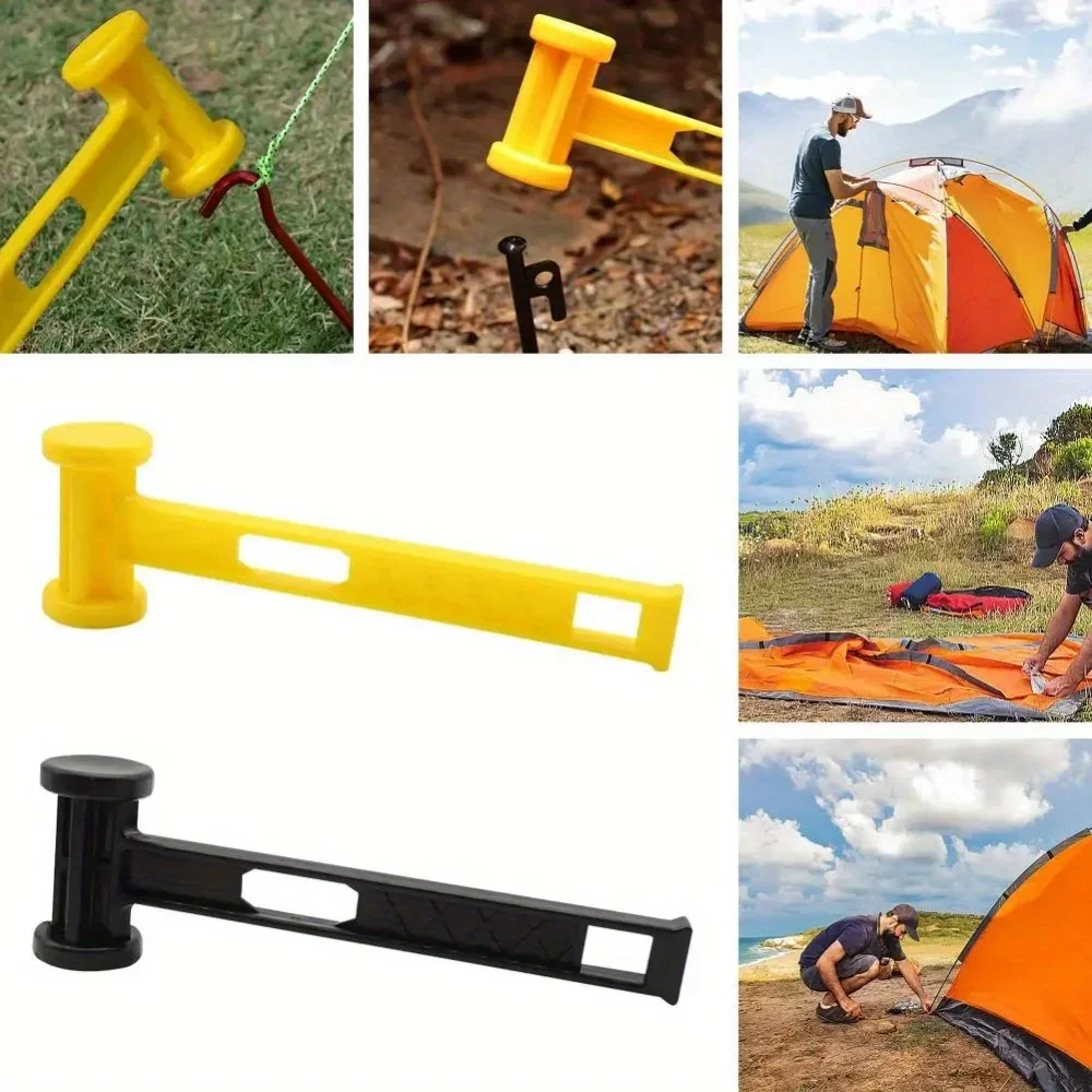 1PC Outdoor Lightweight Hammer Camping Solid Color Pulling Nail Hammer Portable Ceiling Tent Ground Nail Hammer Tool