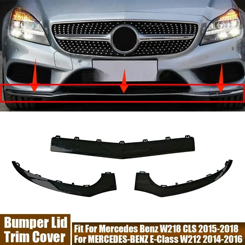 Front Bumper Lower Lid Trim Cover Fit For Mercedes Benz W218 CLS 2015-2018, W212 E200 E220 E250 E300 E350 Sport Models 2014-2016