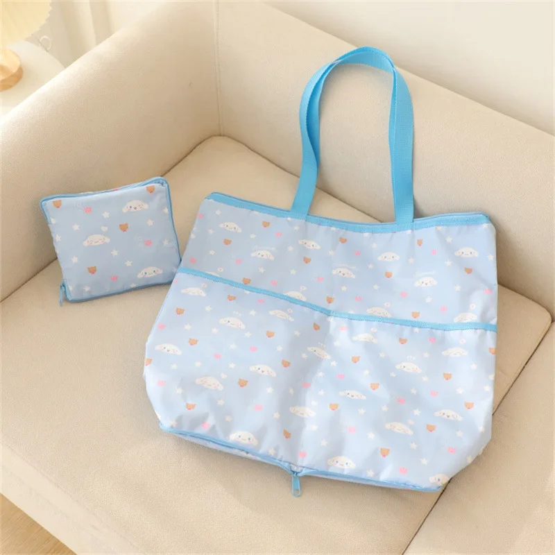 Cute Cartoon Hellokitty Melody Kuromi Cinnamoroll Pochacco Foldable Large Capacity Environmentally Friendly Hand Shopping Bag