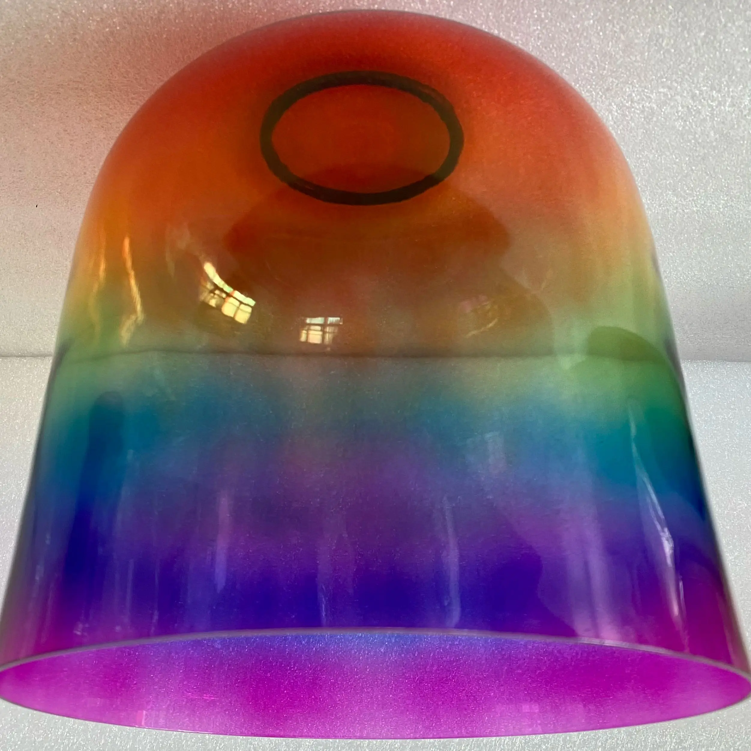 2nd otave low frequency big energy 432hz perfect A or A# or B note 7charkas colors Rainbow Crystal singing bowl about 8.5