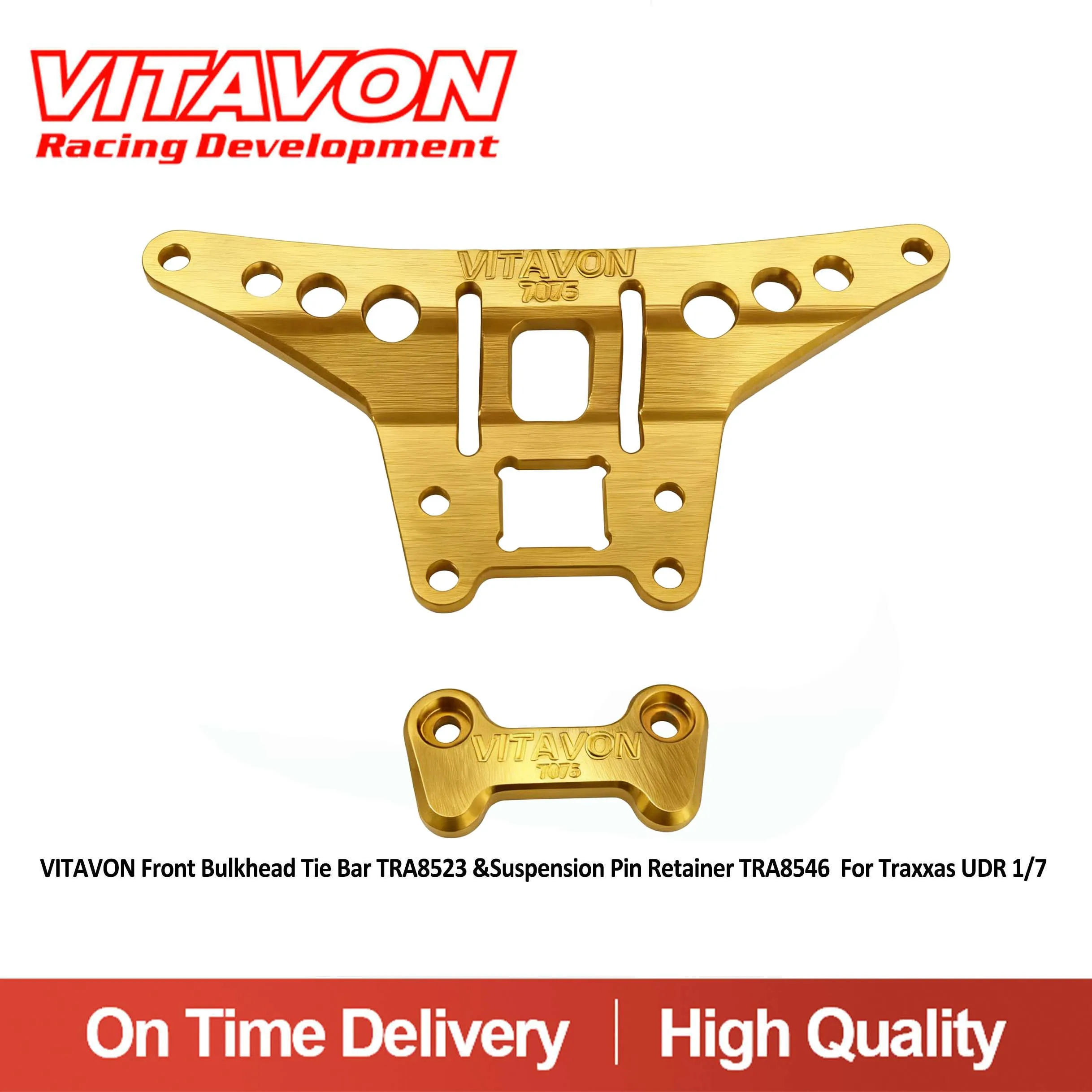 VITAVON UDR Front Bulkhead Tie Bar TRA8523 &Suspension Pin Retainer TRA8546 For Traxxas UDR 1/7