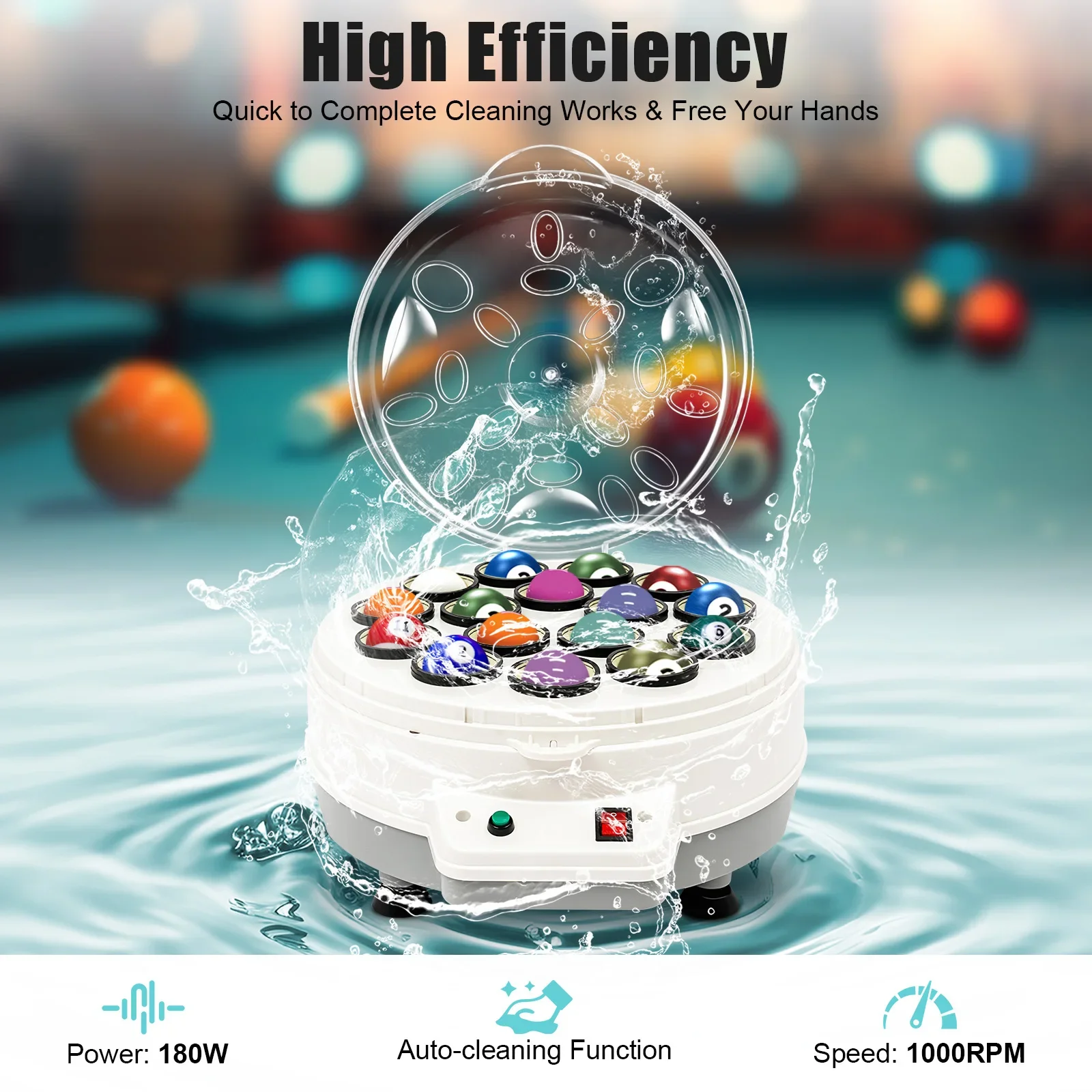 

Automatic Pool Balls Cleaner, Electric Billiard Ball Cleaner, Balls Billiard Ball Polisher