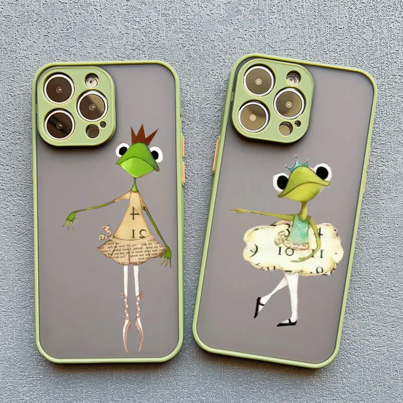 

Dancing Big Mouth Frog Fun Phone Case For iPhone 13 12 11 Pro Max Mini 15 14 16 Pro Max X XR XS 7 8 Plus Cartoon Cute Phone Case