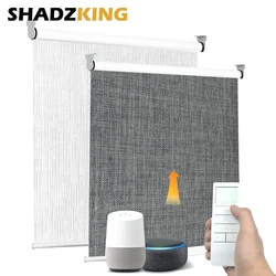 Shadzking Tende a rullo di lusso per finestre Tende a rullo elettriche motorizzate Motore Wifi Tende per finestre Alexa Google per casa intelligente