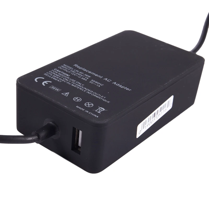 Power Adapter For Surface Pro4 Pro3 AC Adapter Charger 1625 1724 Power Cord 12V 2.58A 36W-US Plug