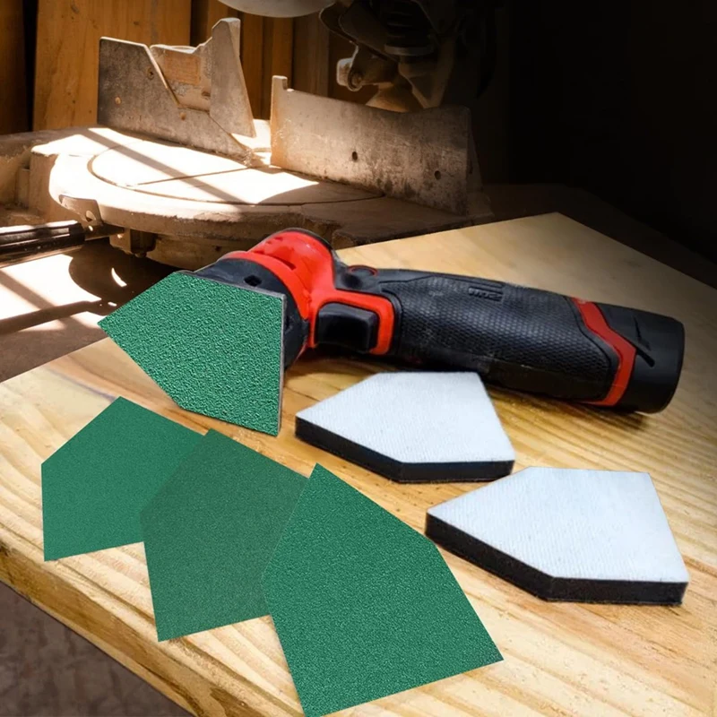 80Pcs Detail Sanding Paper And 2 Pads Fits M12 Fuel Sander - 60/120/180/240 Grit Heavy Duty Hook & Loop Cloth Sandpaper